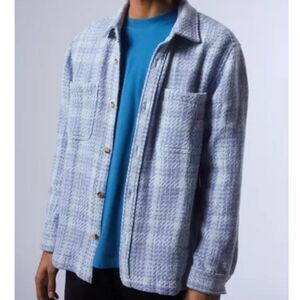 URBAN OUTFITTERS UO Exploded Twill Work Overshirt In Sky, Medium (A6)